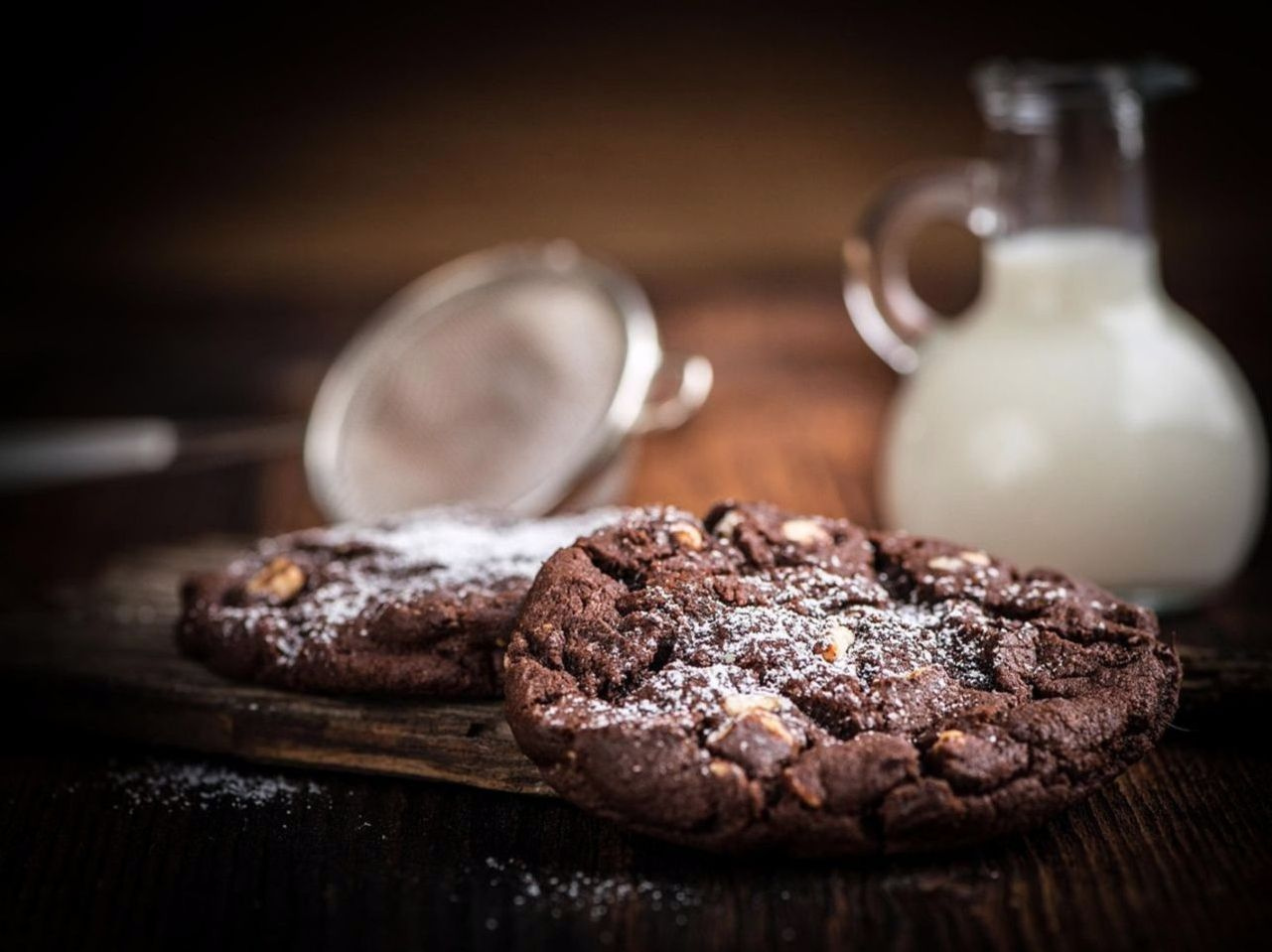 Postres de chocolate con frutos secos